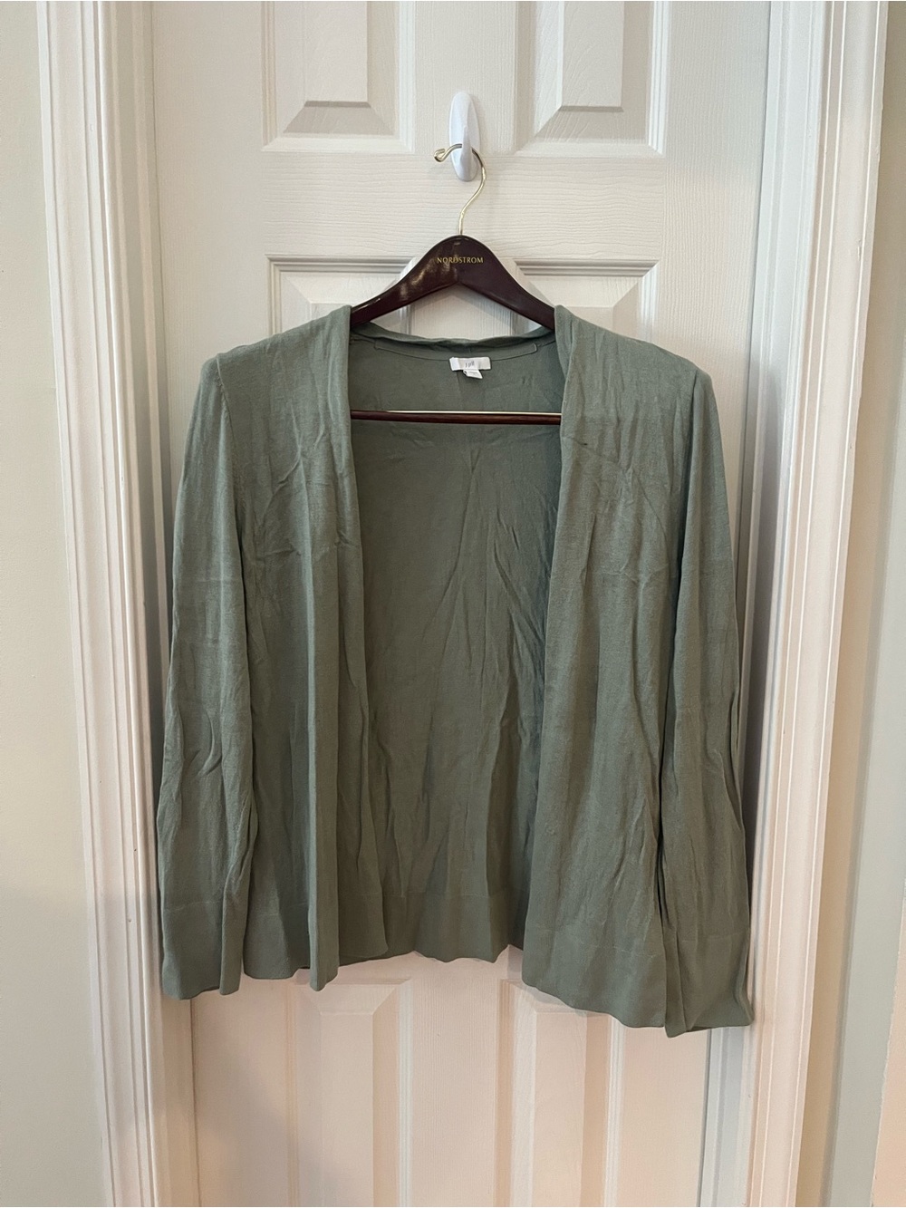 J. Jill Sage Green Open-Front Cardigan